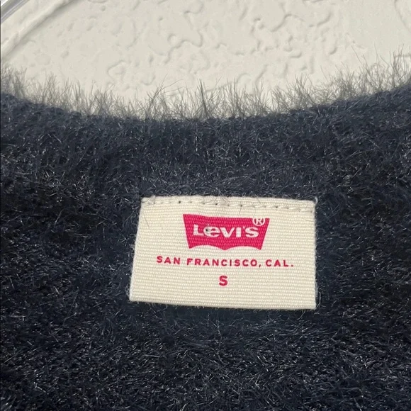 Levi's Women’s Size Small Black Fuzzy Crew-Neck Sweater - Picture 2 of 11